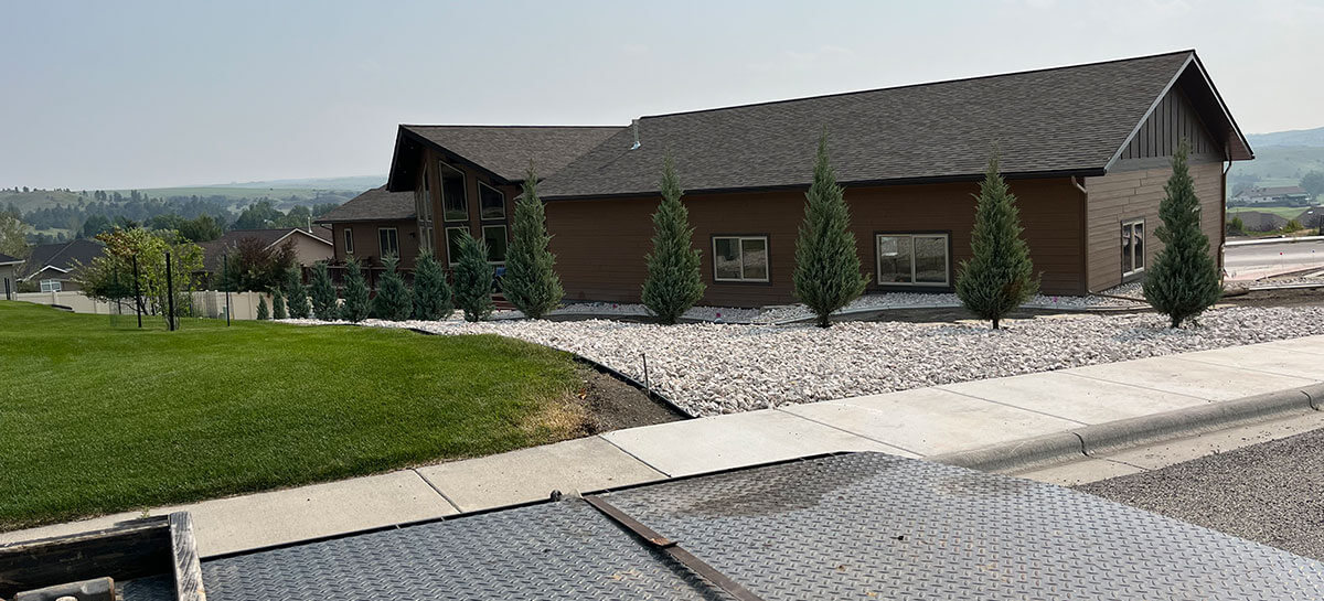 House with landscaping
